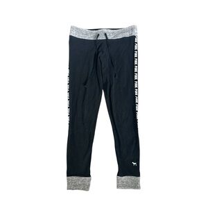 PINK Victoria’s Secret Black Side Logo Cropped Leggings